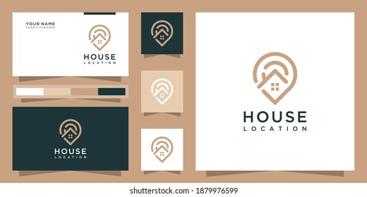 Creative Home Location Logo Line Art Style