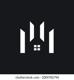 logotipo creativo en casa con fondo negro
