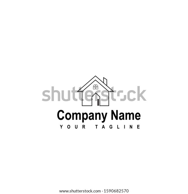 Creative Home Logo Detailing Clean Background Stock Vector (Royalty ...