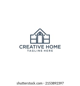 Diseño de iconos de logotipo para el hogar creativo