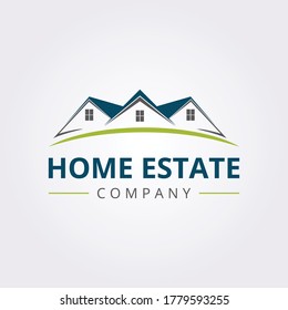 creative home logo with roof icon, for real estate brand