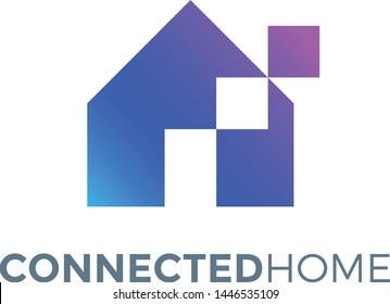 Creative Home Logo - Tech Or Connected House For Real Estate Business Or Automation / IoT Internet Of Things