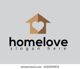 creative home love logo design template