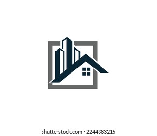 Creative Home and modern building Logo design Template. Unique real estate and realty vector illustration.
