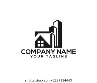 Creative Home and modern building Logo design Template. Unique real estate and realty vector illustration.