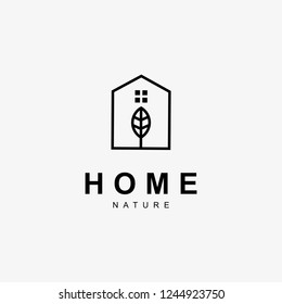 creative home nature logo minimal detailing with clean background. Vector logo template for property and business corporate.