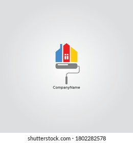Creative Home Paint Concept Logo Design Template