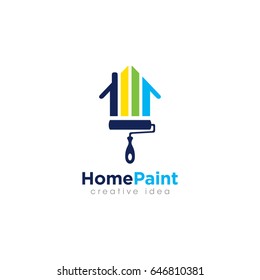 Creative Home Paint Concept Logo Design Template