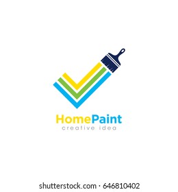 Creative Home Paint Concept Logo Design Template