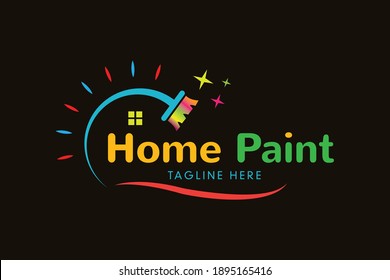Creative Home Paint logo design concept suitable for company logo, print, digital, icon, apps, and other marketing material purpose