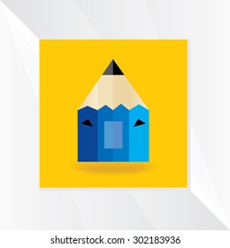 creative home with pencil vector illustration 