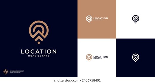 Creative home and pin location logo design inspiration