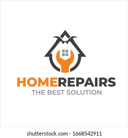 Creative Home repair, Real Estate, Construction, Building Concept Logo Design template