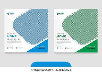 Creative home for Sale social media Post and Real estate square template, modern Real Estate or Home Social media Marketing web banner
