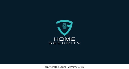 Diseño creativo del logotipo de la seguridad del hogar con el Vector premium del estilo moderno