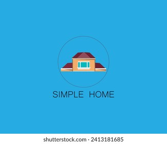 Logotipo inteligente del hogar creativo con fondo limpio.