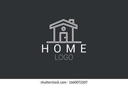 creative home smart logo detailing with vector line design