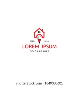 Creative Home Smart Logo Detailing with Pencil and White  Background