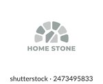 creative home stone logo vector design