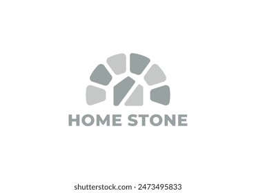 creative home stone logo vector design