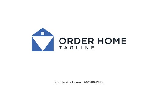 Creative home and surat messages combination logo design vector