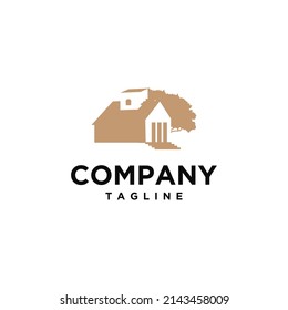 
Creative home tree luxury logo design vector illustration. High end gold house symbol logo design color editable unique inspiration