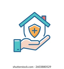 A creative home warranty icon tailored for designers focused on protection.