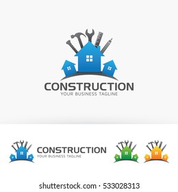Creative home,home repair services, vector logo template.