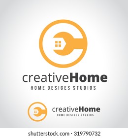 Creative home,home repair services,house fix,house logo,vector logo template