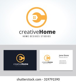 Creative home,home repair services,house fix,house logo,vector logo template