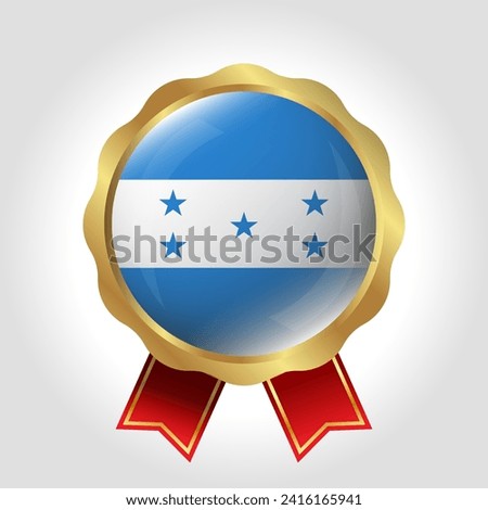 Creative Honduras Flag Label Vector Design