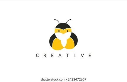 Creative honey Bee animals logo vector  illustration.