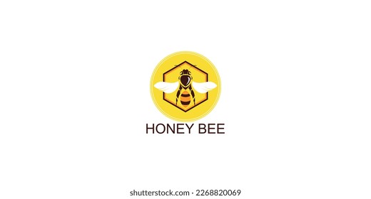 Creative honey bee logo design with modern style and unique concept premium vector