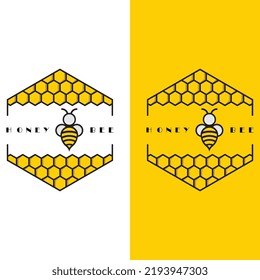 logotipo creativo de abeja miel con plantilla de lema