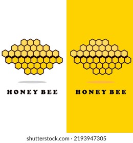 creative honey bee logo with slogan template