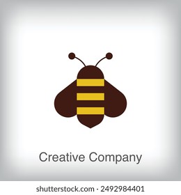 Creative honey bee modern logo. Unique color transitions. Corporate company and ecology-nature icon. vector