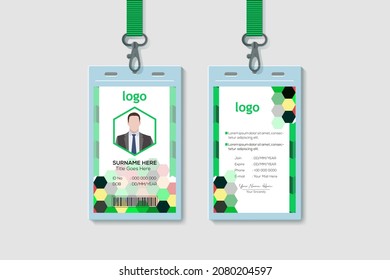 Plantilla de diseño de tarjeta de identificación vertical de Office Honeycomb Creativo. Ilustración vectorial de diseño de tarjeta de identidad plana