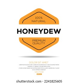Creativo (Honeydew), Etiqueta de Honeydew, ilustración vectorial.