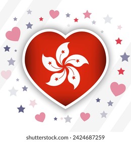 Creative Hong Kong Flag Heart Icon