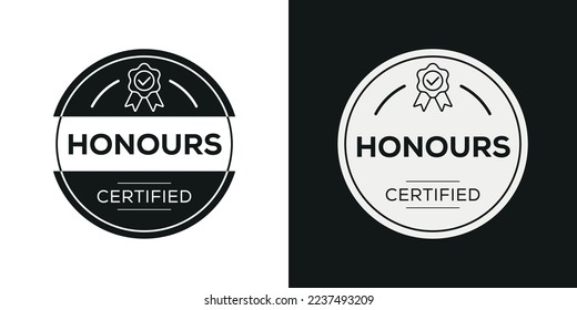 Creative (Honours) Certified badge, vector illustration.