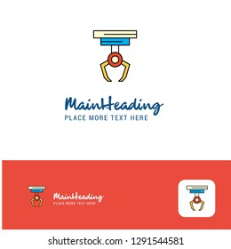 Creative Hook Logo Design. Flat color Logo place for Tagline. Vector Illustration