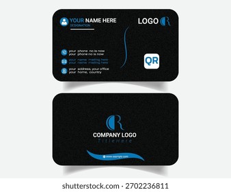 Layout de Cartão de Visita Horizontal Criativo com Tipografia em Negrito