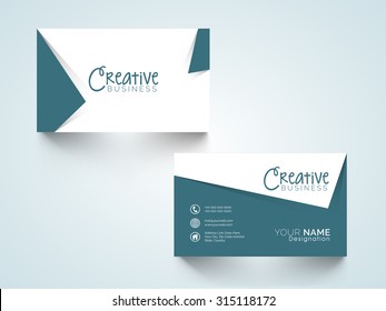 Creative horizontal business card, name card or visiting card set with space for your informations.