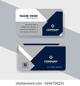 Creative Horizontal Business Card Template with Icon and QR Code