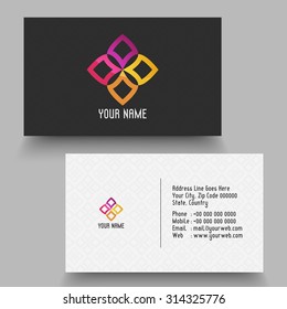 Creative Horizontal Business Card Or Visiting Card For Your Company And Organization.