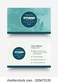 Creative horizontal business card, visiting card or name card set with front and back side presentation.