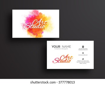 Creative horizontal Business Card, Visiting Card or Name Card set with front and back presentation. 