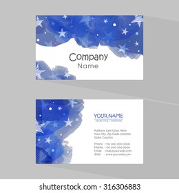 Creative Horizontal Business Card Or Visitng Card Set Decorated With Stars For Your Company.