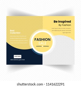 Creative Horizontal Flyer design. Modern Fashion Sales off Flyer template. advertisement, presentation, magazine page. a4 size vector illustration. EPS 10