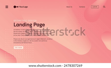 Creative horizontal website landing page design. Abstract geometric background